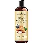 Handcraft Blends Organic Almond Oil - 8 Fl Oz - 100% Pure and Natural - Premium Grade Oil for Skin and Hair - Carrier Oil - Hair and Body Oil - Massage Oil - Hexane-Free