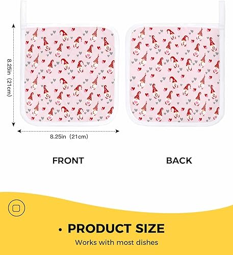 Miniatura 3 de 5 Packs Valentine's Day Pot Holders Sets for Kitchen,Oven Pan Plate Bowl Pads Heat Proof Mat with Hanging Loop,Thick Terry Cloth Potholders Soft
