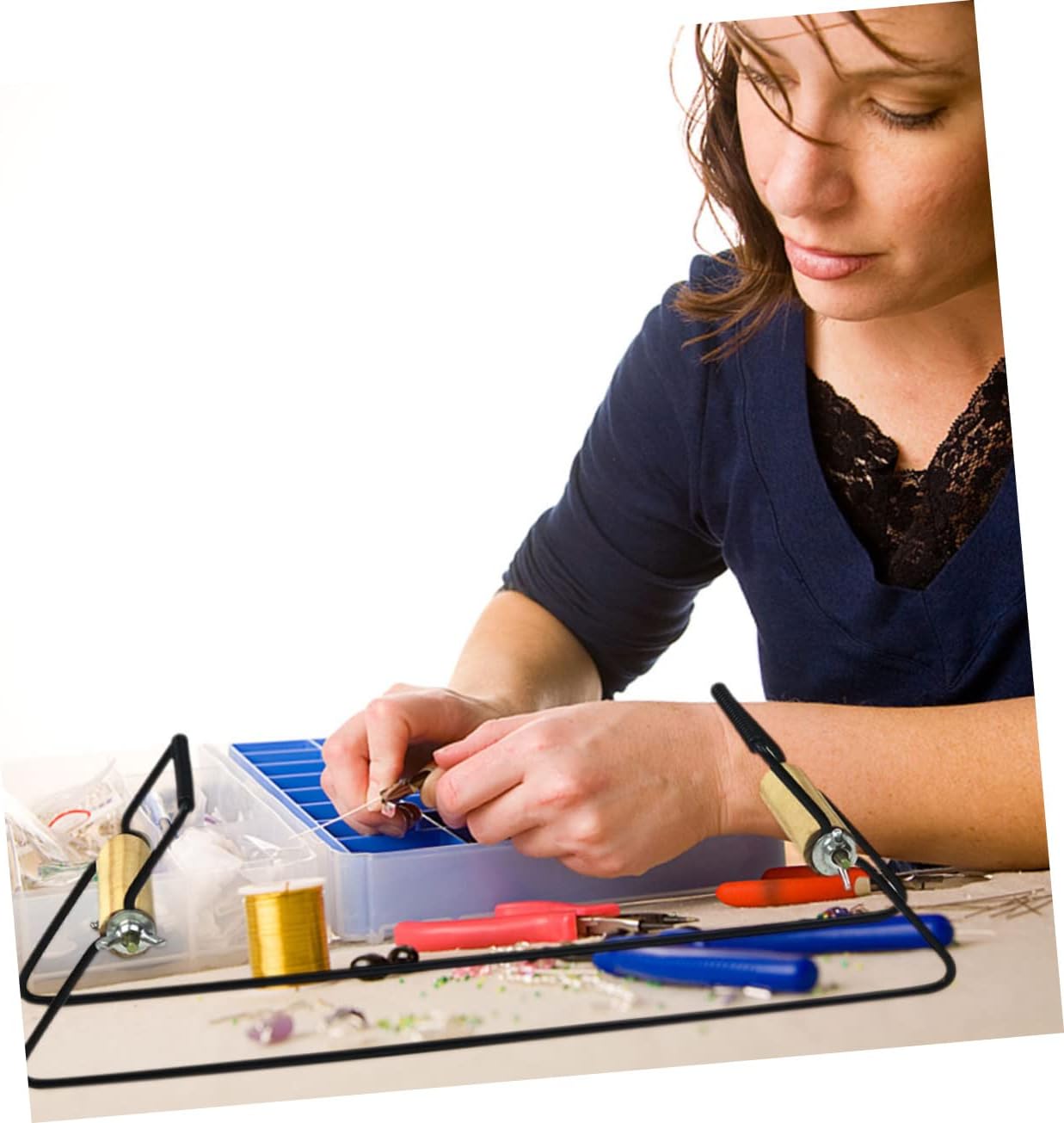 VILLFUL Wood Stainless Steel Bracelet Beading Tool Knitting Supply for Jewelry Making DIY Kit