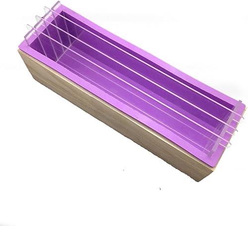 X-Haibei Kit profesional de moldes de jabón de madera con 3+2 separadores acrílicos en espiral, forro de silicona de 10.1 pulgadas para fabricación