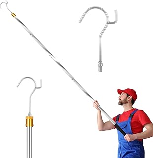 Clothes Hook Pole, Adjustable from 28 inches to 74 inches, Sponge Handle...