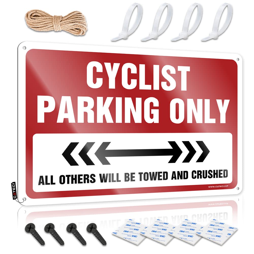 Matal Sign Bathroom Gifts Vintage Style | Cyclist Parking Only Hippie Accessories Home Decor(30X40CM)