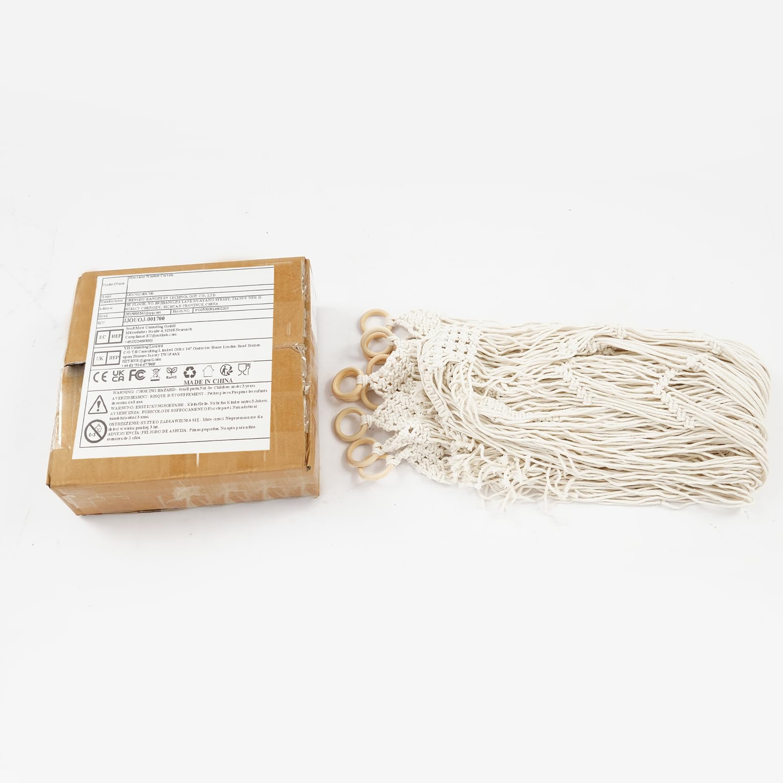 Rideau de fenêtre, 100 x 200 cm, en macramé, style bohème, séparateur de pièce, tissé à la main, 2 panneaux, pour salon, chambre à coucher, décoration de mariage
