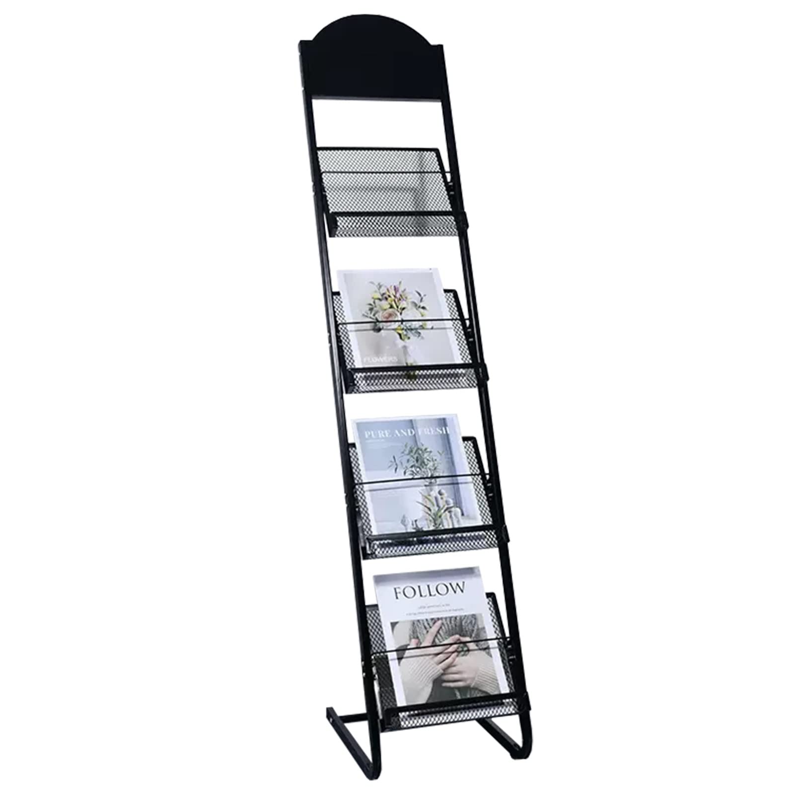 Organiseur de documents noir avec présentoir pour brochures et dépliants