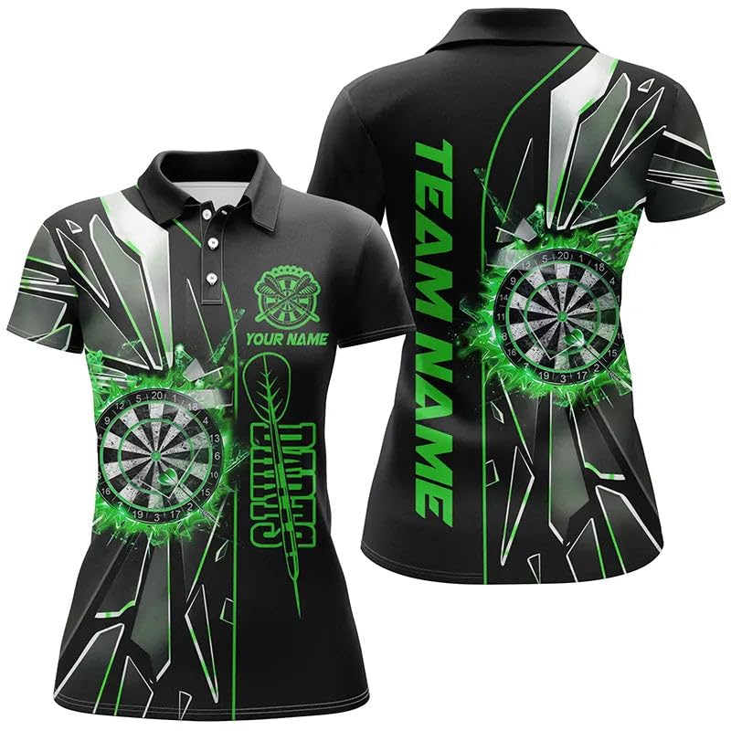 Personalisierte Grüne 3D-Dartshirts für Herren & Damen - Individuelle Dartliga-Trikots - Bestes Darttrikot T2151