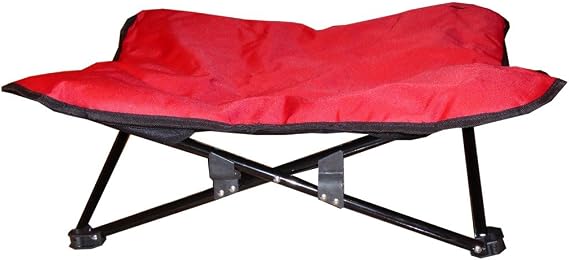 HDP Elevated Padded Napper Cot Space Saver Pet Bed Color:Red Size:Large