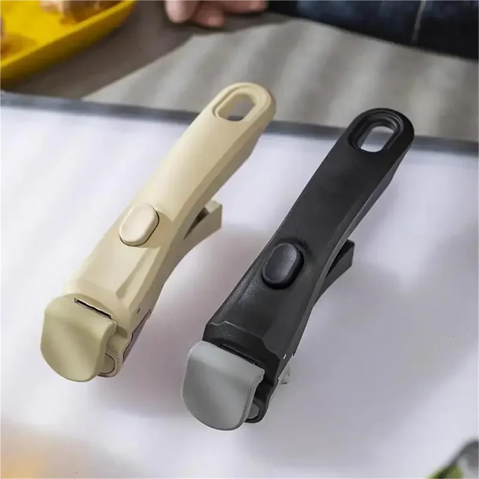 Abnehmbarer Topfgriff, 2 Stück, Schwarz und Beige(2pcs Black)