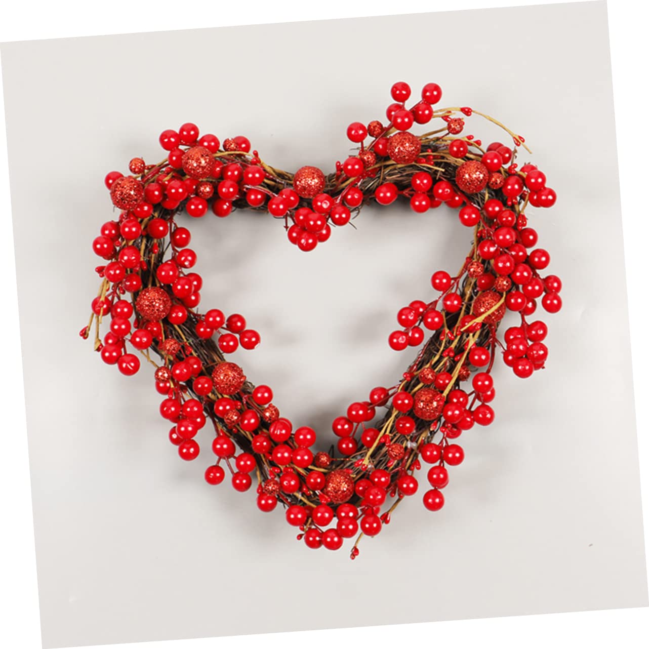ABOOFAN Kranz Party Herz Kranz Red Berry Valentinstag Hause Dekorative Girlande