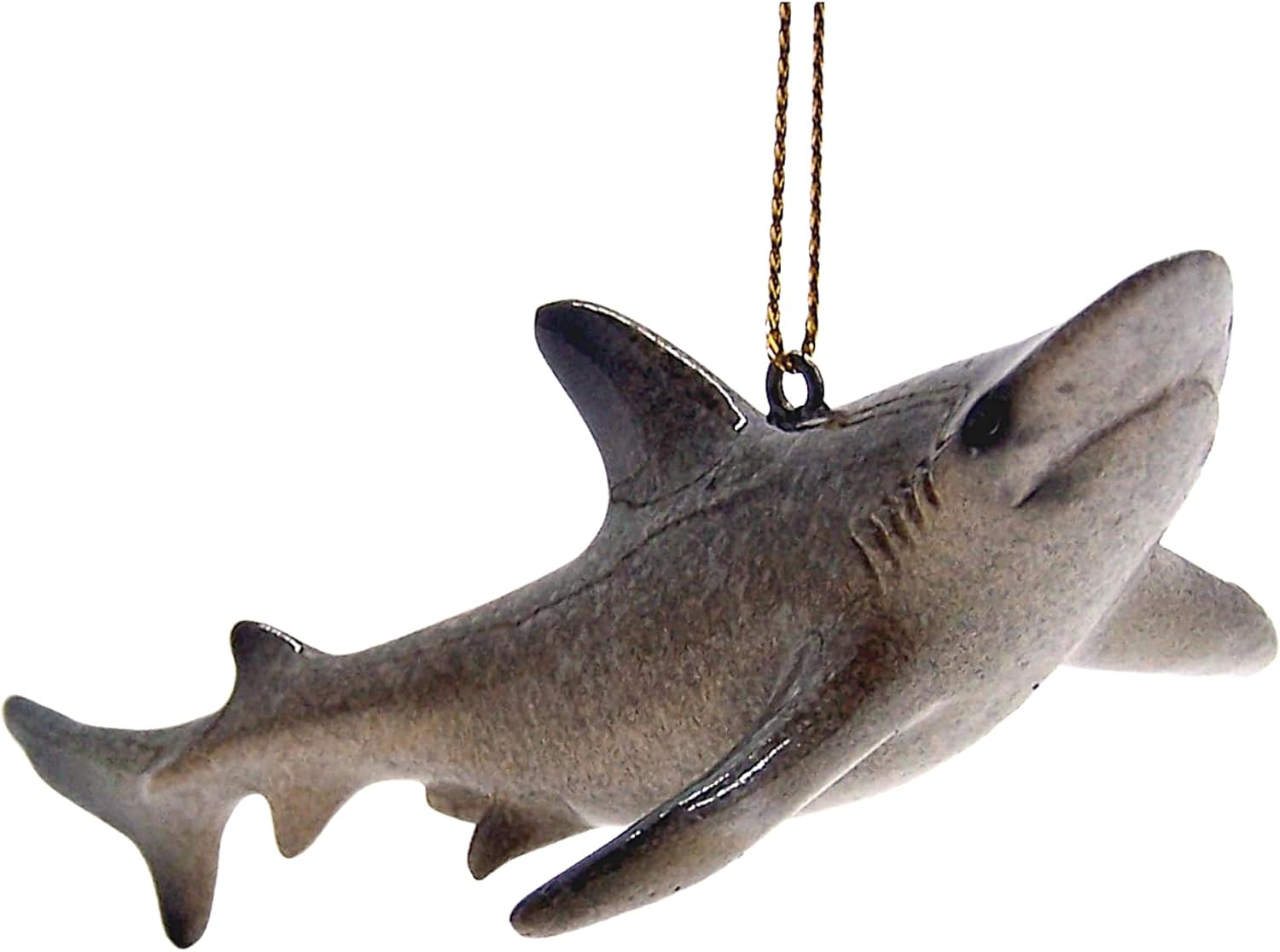 Swimming Shark Christmas Ornament, Holiday Decor, Nautical Theme, 4.75 Inches