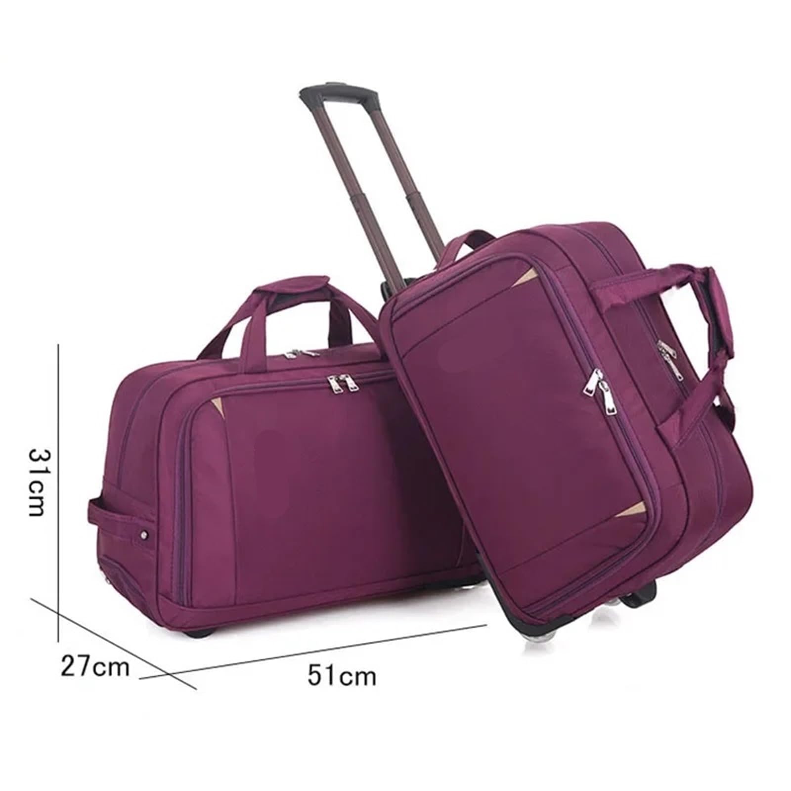 Bolsa de Viaje Maleta con Ruedas y, Impermeable, for Viaje, Equipaje de Mano(Red)