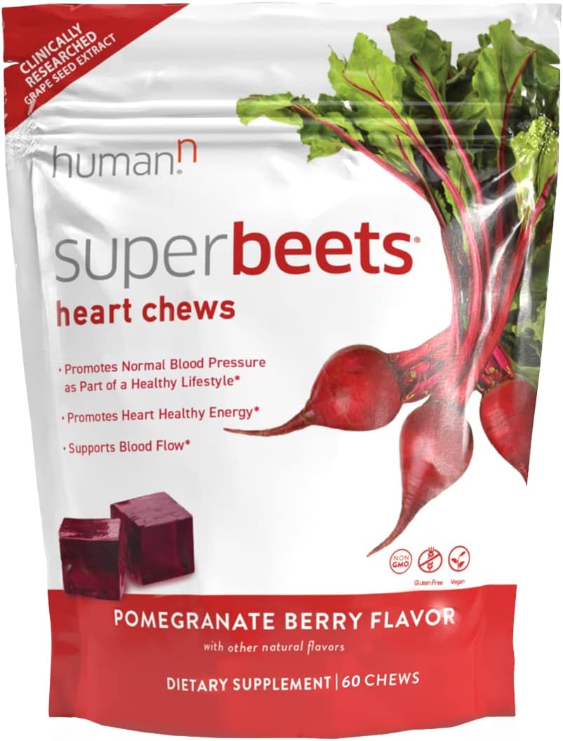 HumanN SuperBeets Energy Plus SuperBeets Corazón Masticables Yaxa