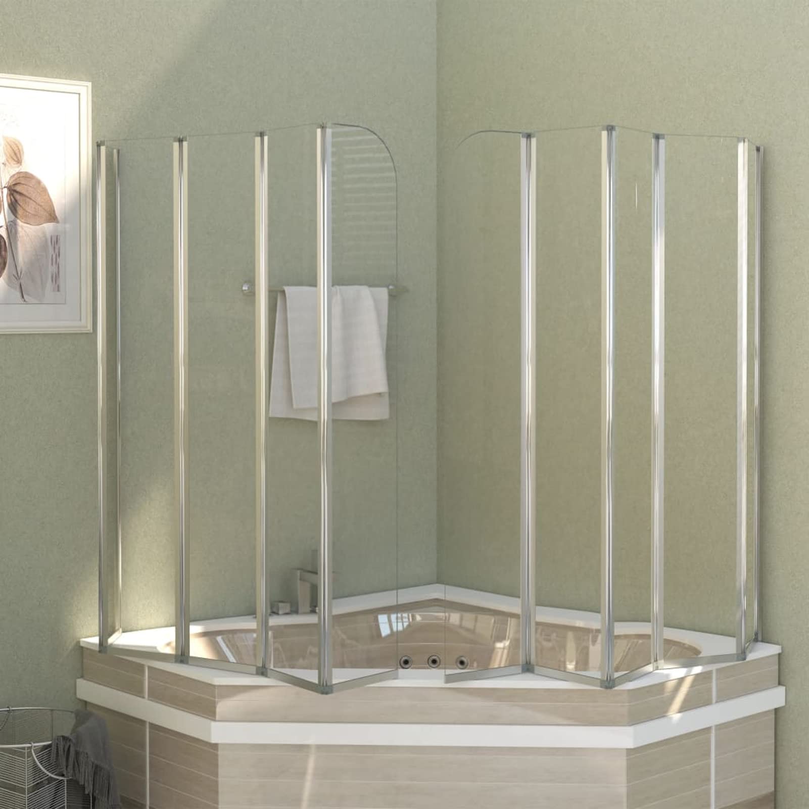 LAPOOH Mampara de Ducha de Vidrio Templado Transparente 120x140 cm, Mampara Bañera, Mampara Baño Ducha, Cabina De Ducha, Mampara Baño