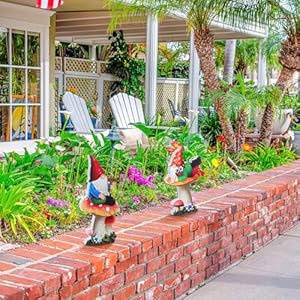 2 Pcs Spring Gnomes Decorations for Yard Wooden Garden Figurines 7 Inch Gnomes on Mushroom Statues for Spring Summer Holiday Outdoor Porch Lawn Patio Yard Garden Decor 2 Pcs Spring Gnomes Decorations for Yard Wooden Garden Figurines 7 Inch Gnomes on Mushroom Statues for Spring Summer Holiday Outdoor Porch Lawn Patio Yard Garden Decor