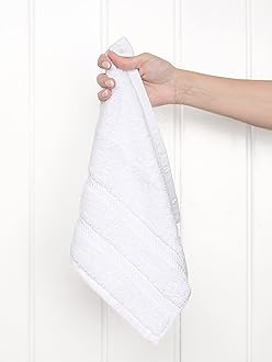 American Soft Linen Luxury Washcloths for Bathroom, 100% Cotton 4 Piece Turkish Wash Cloth Set, 13x13 in Soft Rags for Body and Face, White Washcloths