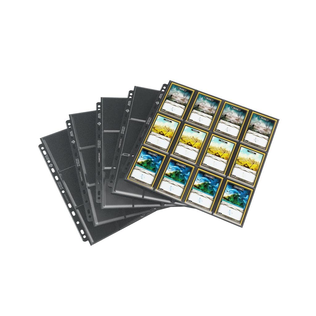 Gamegenic | Gamegenic 24-Pocket Sideloading Pages 10 pcs Pack Black | Trading Card Game Accessory