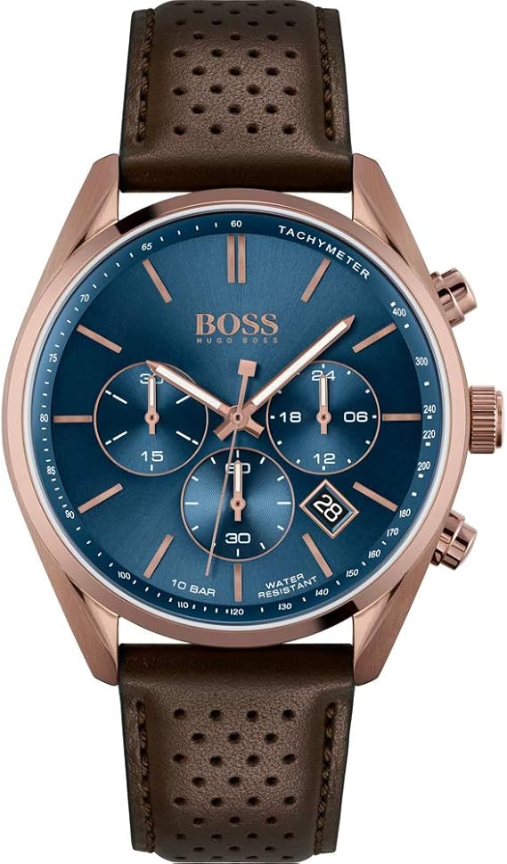 Hugo Boss Champion Chronograaf kwartshorloge voor heren, bruin, Eén maat,  Riemen. : Amazon.nl: Kleding, schoenen \u0026 sieraden
