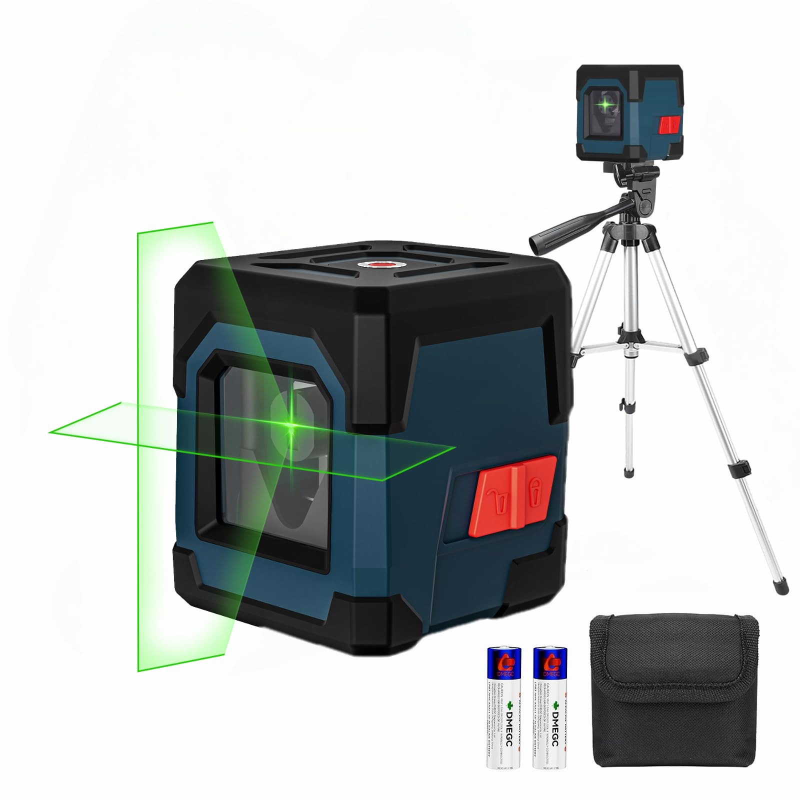 Nivel Láser con Trípode,RockSeed Cruz Verde Nivel Láser Puntos Horizontales y Verticales Nivel Láser Autonivelante Giratorio de 360 grados con Modo Manual/Autonivelante IP54 Global Recycled Standard Global Recycled Standard Global Recycled Standard