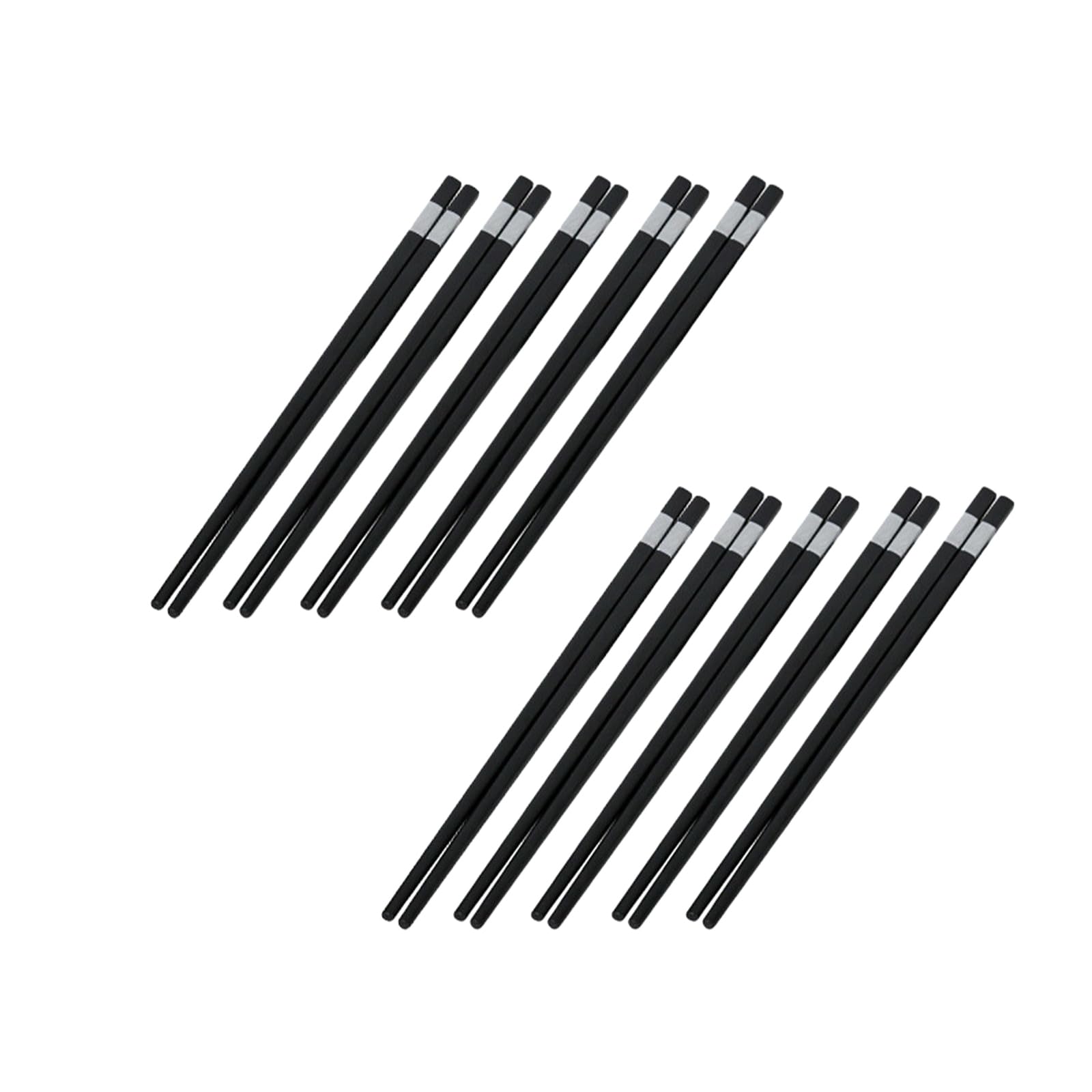 Lot de 10 paires de baguettes en alliage d'argent en céramique minimalistes et créatives chinoises