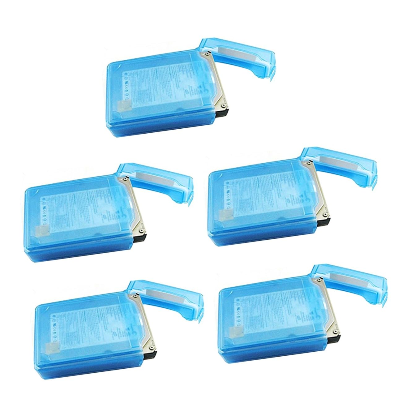 OSALADI 5pezzi Custodia Antistatica Blu Per Hard Disk Da Box Protettivo Shockproof Per Archiviazione e Protezione Dati