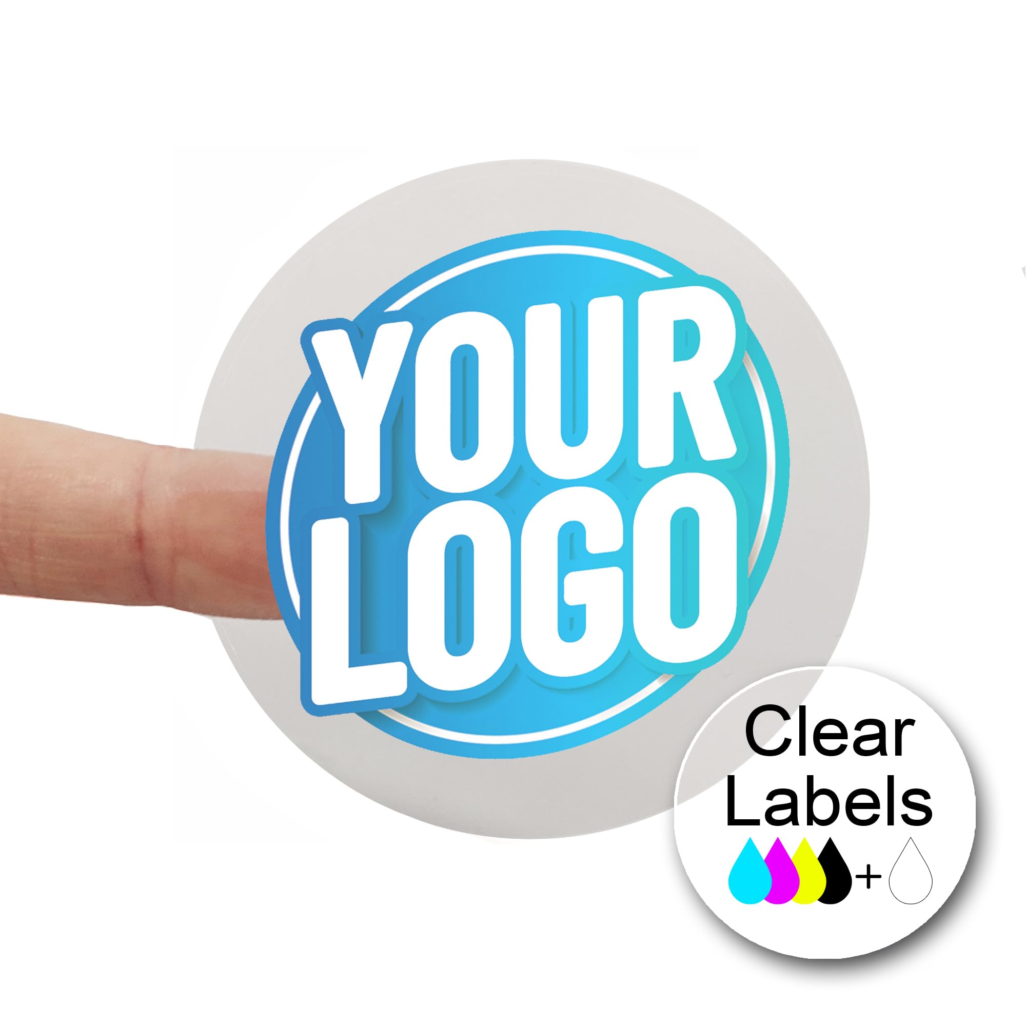 Personalised 45mm Transparent Round Stickers - Custom Business Logo Labels - Circle Label Stickers for Company Branding - Packaging - Thank You Seals (Transparent Gloss, 120 Labels (5 Sheets))