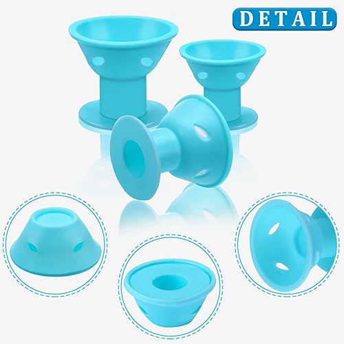 Miniatura 3 de JULBEAR 60 rodillos mágicos de cabello azul marino sin calor, con 2 peines, incluye 30 rizadores grandes durante la noche, 30 rizadores de silicona