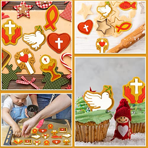 16 Pcs Easter Cookie Cutters With Plunger Stamps Cookie Stamps 3D Cross Shape Biscuit Cutter Funny Cartoon Cookie Stamps For Baking Diy Cookie Supplies #TOP5