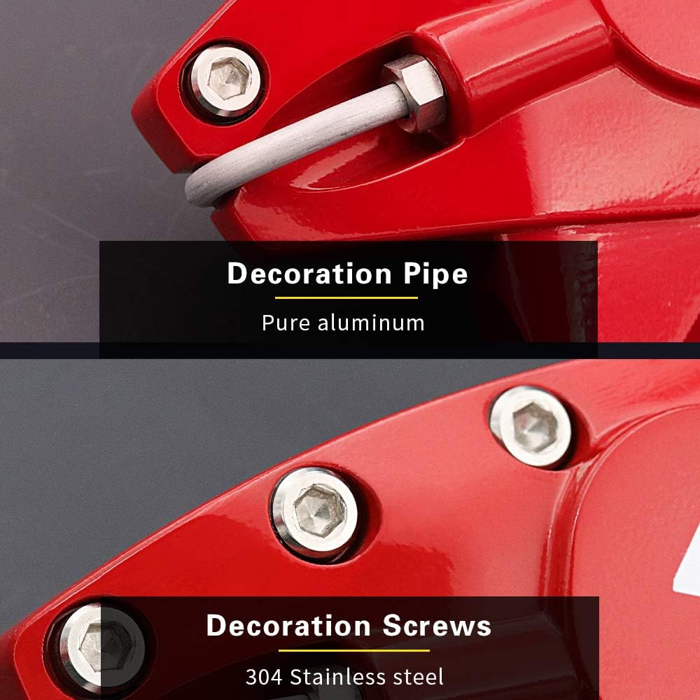 AOOA Aluminum Brake Disc Red with White Character Caliper Covers Fits 2017-2020 Toyota 86/ Subaru BRZ Limited/Premium 2013-2025 (set of 4)