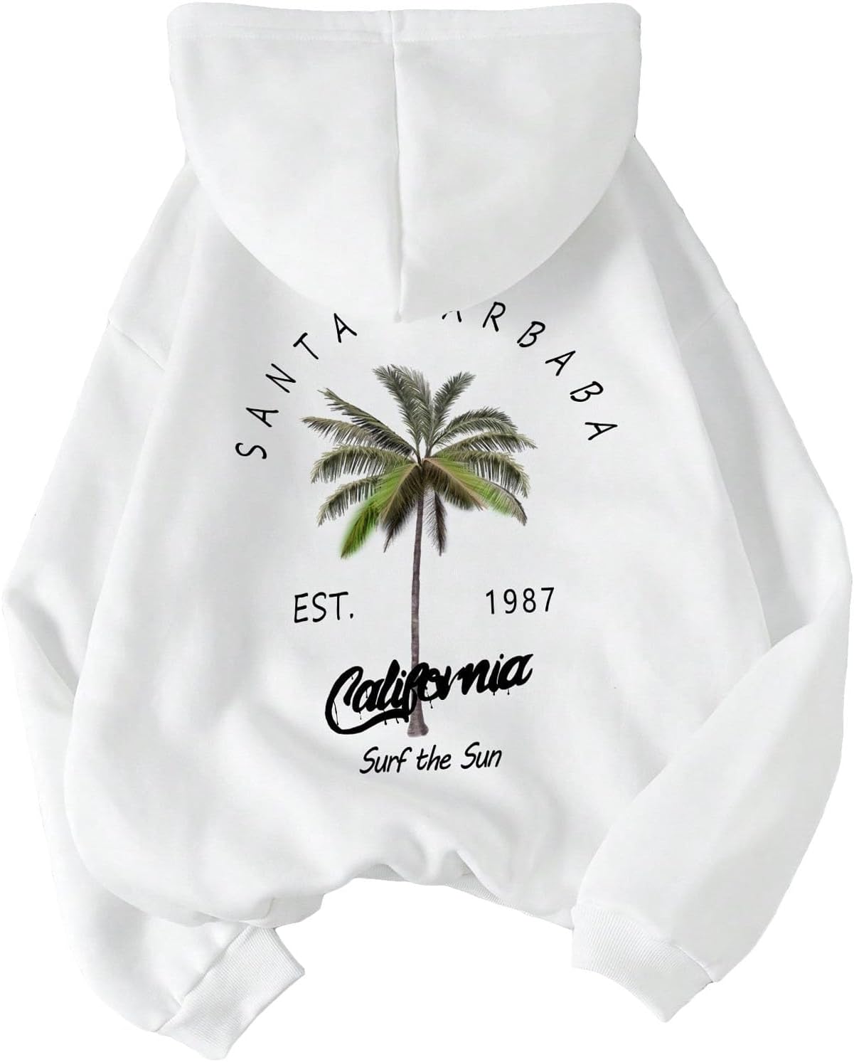 SHENHE Women’s Letter Tree Print Graphic Loose Hoodie Drawstring Sweatshirt Pullover