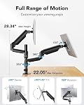 HUANUO Dual Arm Monitor Stand for 32-inch Screens | Max Height 20.87" | 19.8lbs Capacity | Tilt, Swivel, Rotation Adjustable | VESA 75/100mm