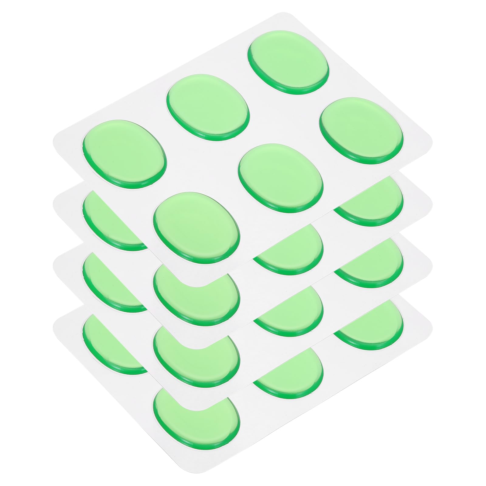 QUARKZMAN 24 Pièces d'Amortisseurs de Batterie en Gel de Silicone, Tampons d'Amortissement, Tranquilles de Batterie, Tampons d'Amortissement de Lune, Verts, 30x25x3mm