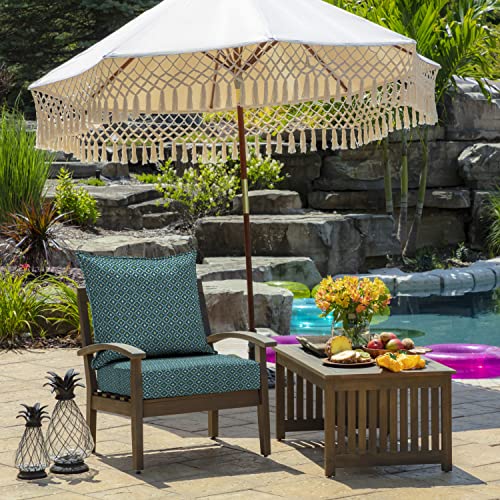 Image of Arden Outdoor Foam Deep Seat Cushion Set, 24 in x 24 in, Weather-Proof, Rain-Proof, Fade Resistant Patio Cushion, Bottom and Back Cushion for Chair, Sofa, and Couch Alana Tile