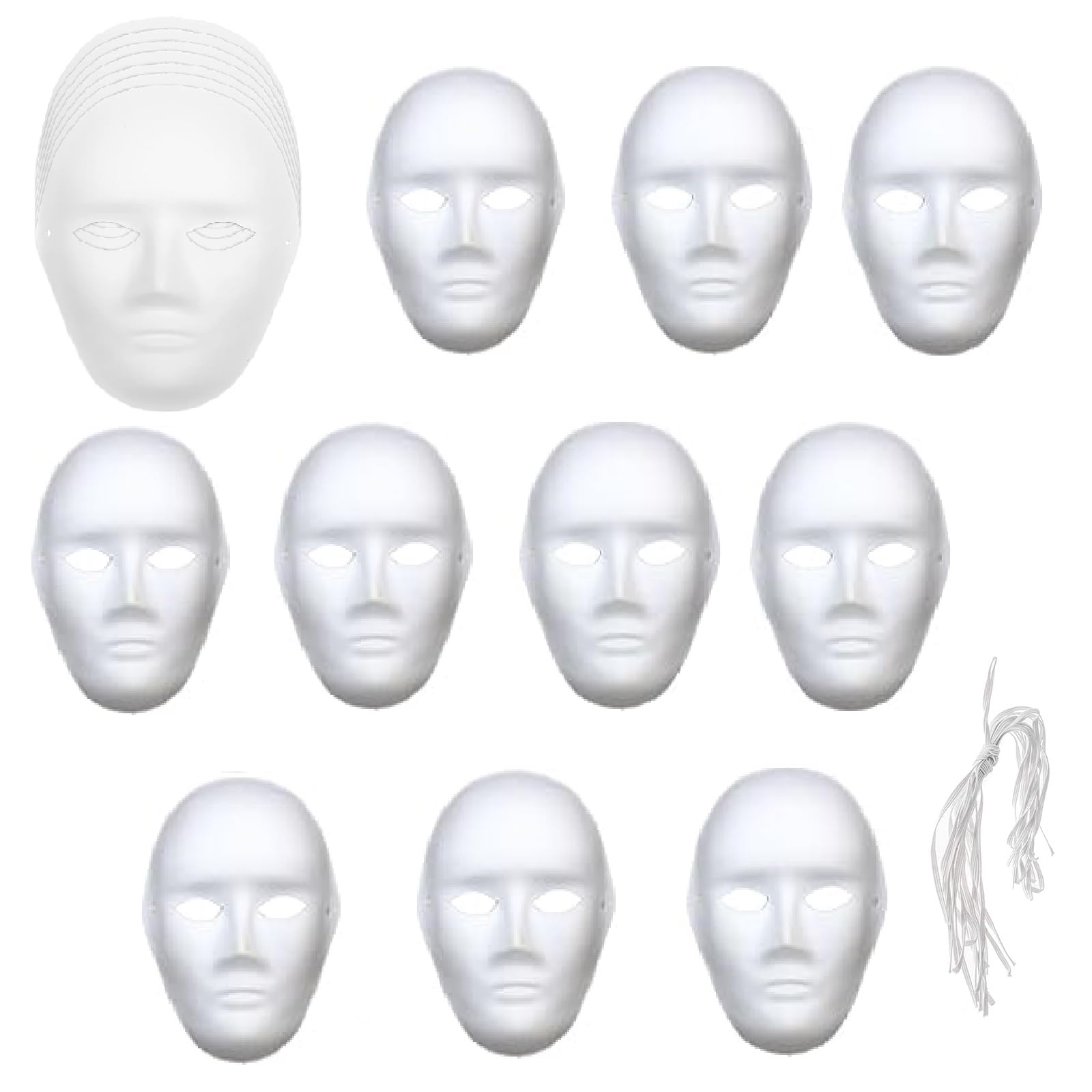 ANCKNE 10 Pcs White Mask DIY Set