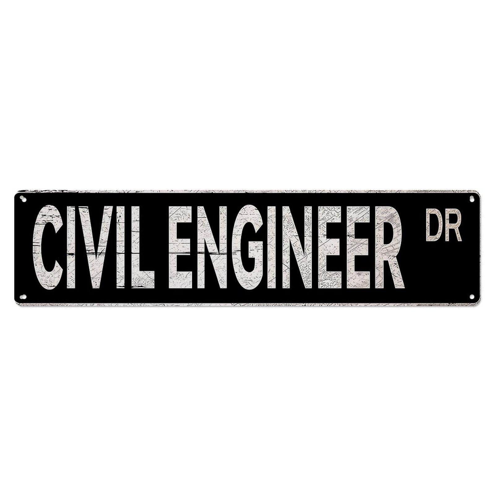 Jdyaojiesheng Vintage Civil Engineer Dr Tin Sign Retro Metal Wall Decor Metal Poster, Home Bar Garage Farmhouse Cafe Wall Art Decoration 4X16inch