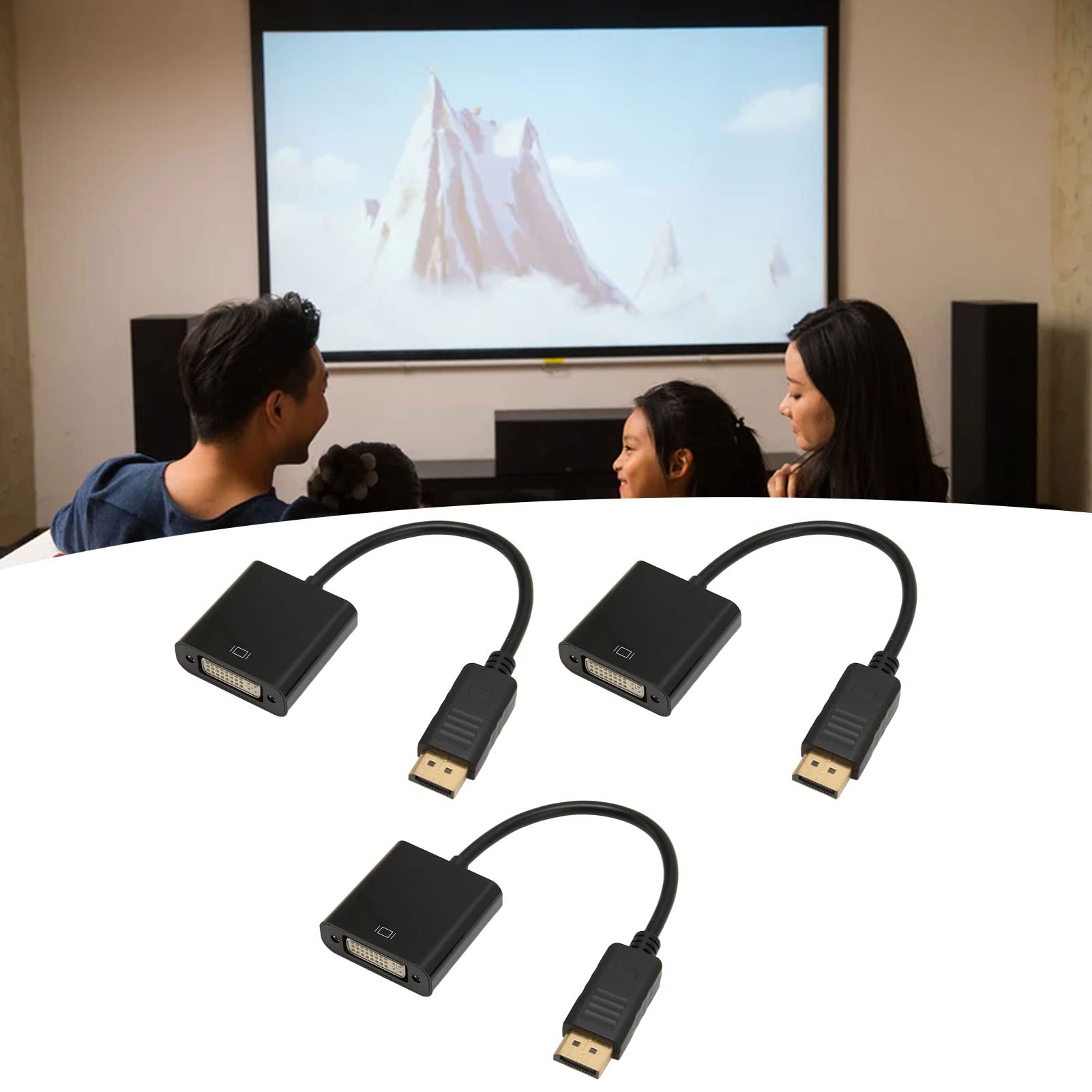 3 szt. Adapter DisplayPort na DVI 4K HD 1080P Mini DP na Kabel Adaptera DVI do Laptopa PC HDTV