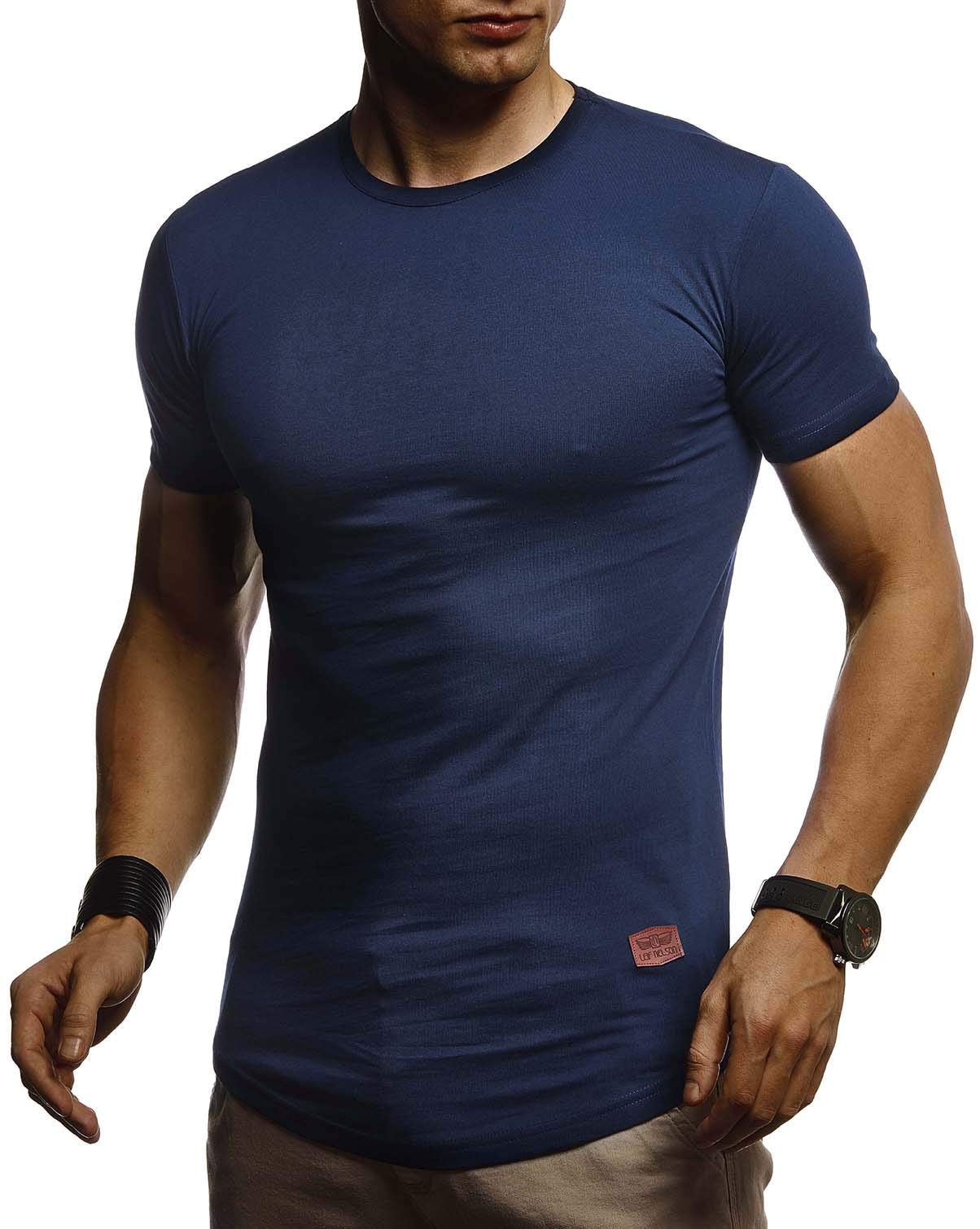 Leif Nelson Maglietta Uomo Estate Girocollo, vestibilità Regolare Maglietta Uomo 100% Cotone, Maglietta Base Uomo Manica Corta