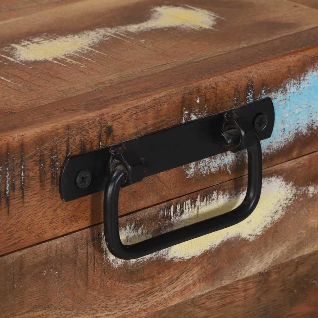 Baúl de madera maciza de 80 x 35 x 45 cm