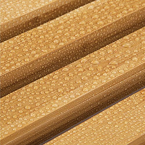 Mdesign 100% Bamboo Non-Slip Large Rectangular Spa Bath Mat - For Bathroom Showers, Bathtubs, Floors - Slatted Design, Eco-Friendly - Indoor And Outdoor Use - Natural Light Wood #TOP7