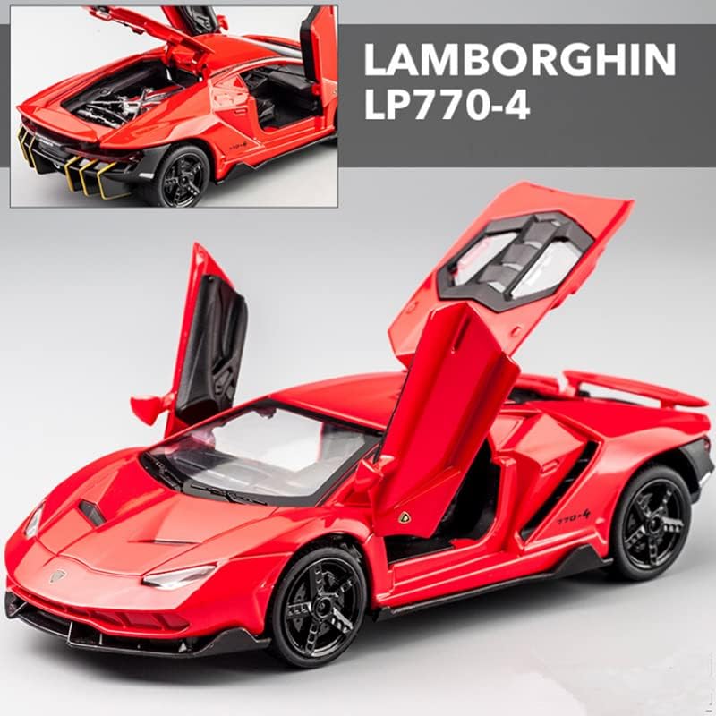 Image of 1:24 Scale Big Lamborghini Centenario Lp 770 Toy Car | Metal Pullback Diecast Car for Kids with Openable Doors, Sound, Light Effects Toy for Car (Color As Per Available), Orange