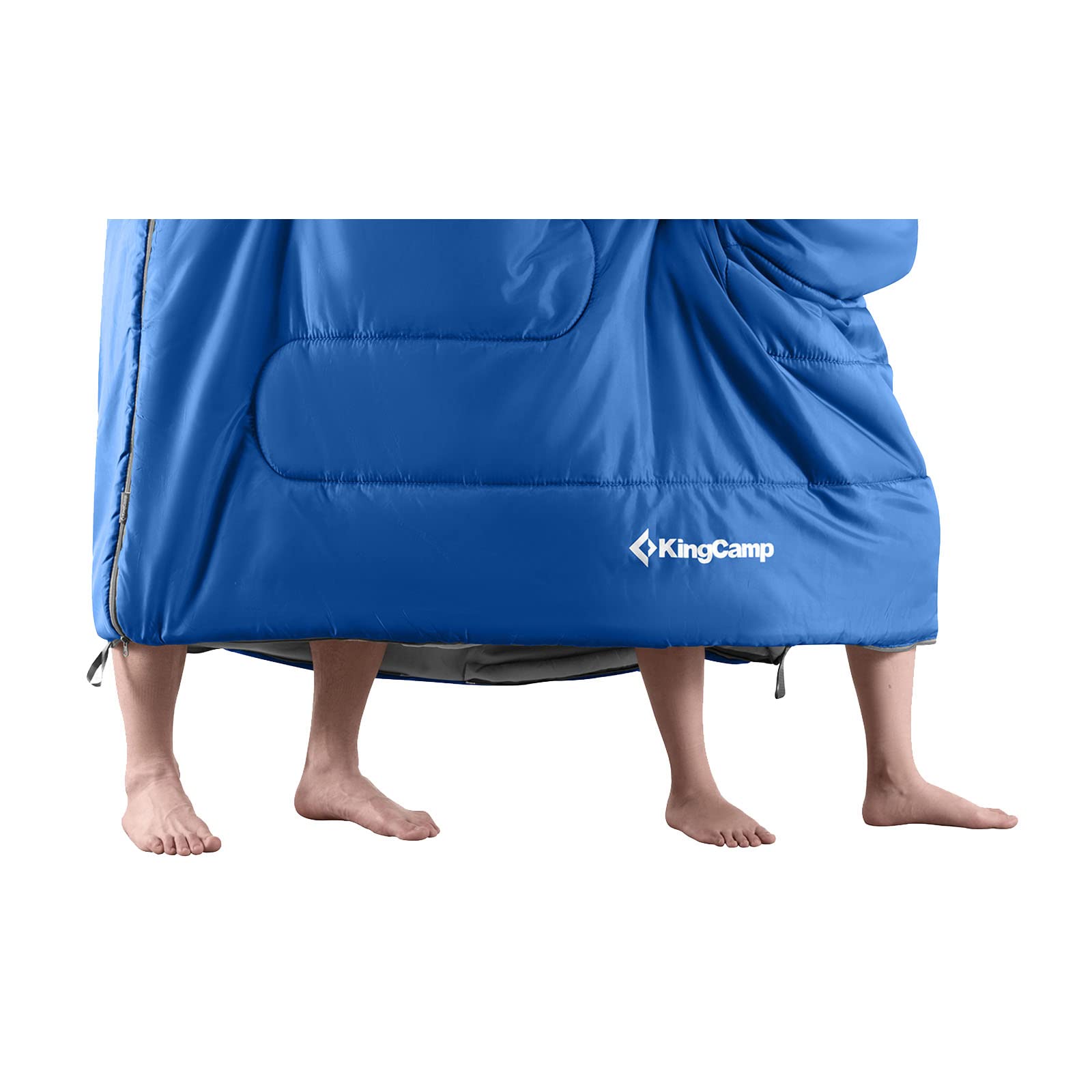 KingCamp Oxygen 250 D Sac de couchage double pour 2 personnes XL long -3 °C Bleu ciel