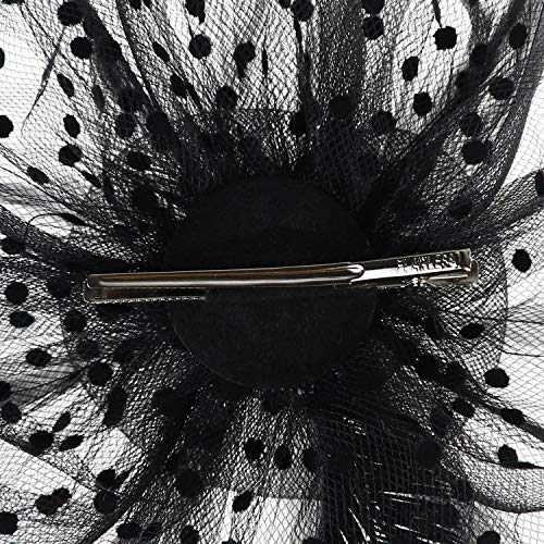 Image of DRESHOW Fascinators Hat Flower Mesh Ribbons Feathers on a Headband and a Clip Tea Party Headwear for Girls and Women