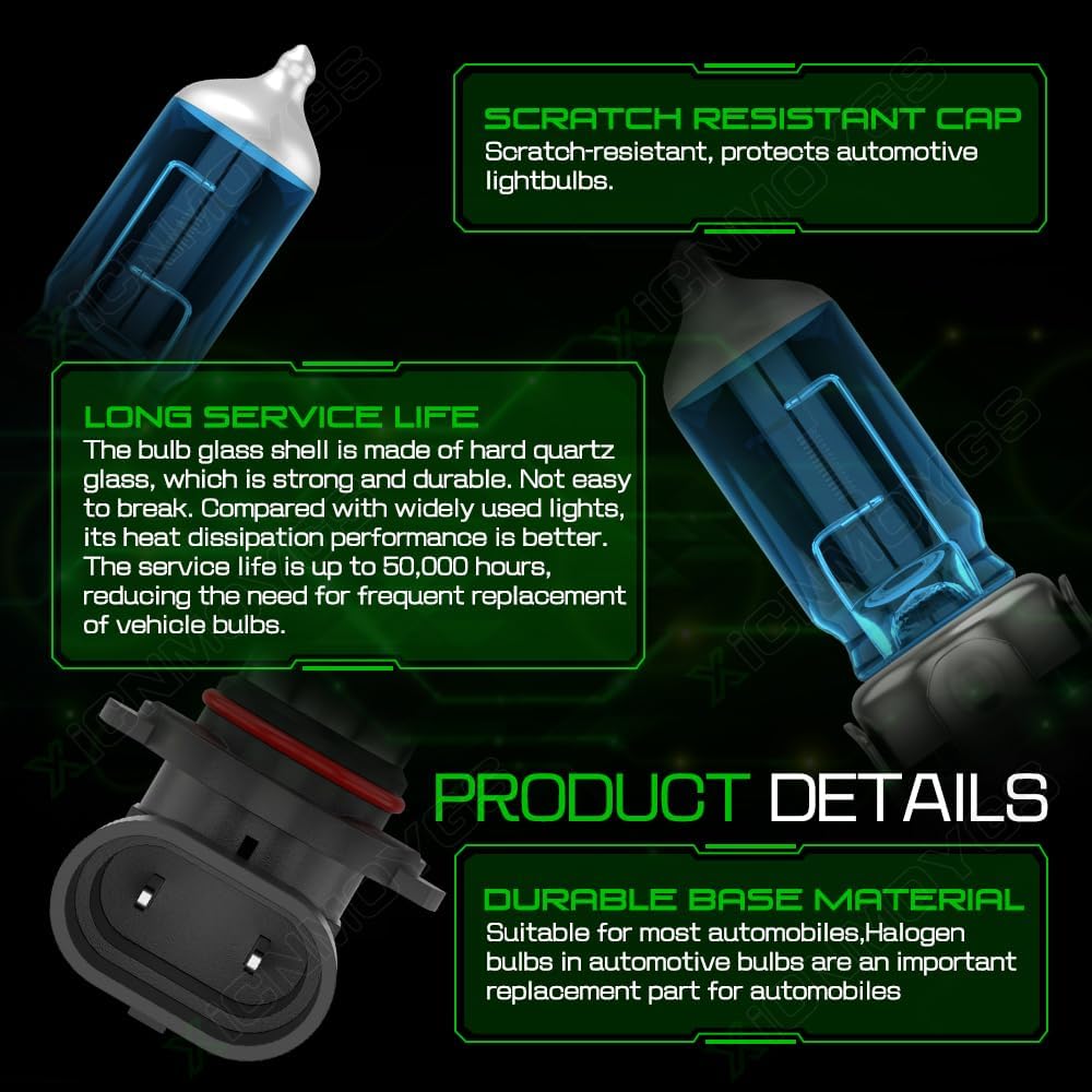 Fit for Honda Civic 2004 2005 2006 2007 2008 2009 2010 2011 2012 2013 2014 2015 9005 9006 Halogen Headlight Bulbs, Ultra - High Performance, Fog Light Bulbs Replacement, 4PCS