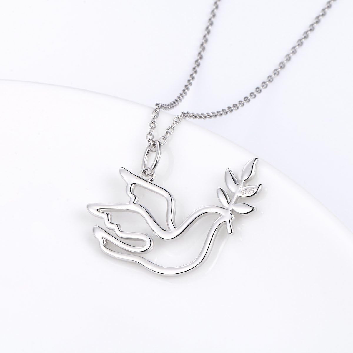 S925 Sterling Silver Jewelry Animal in Heart Pendant Necklace 18 inches - Image 5