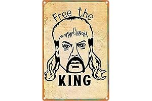 Free Joe Exotic Tiger King Wall Decor Tin Sign, 8" x 12"
