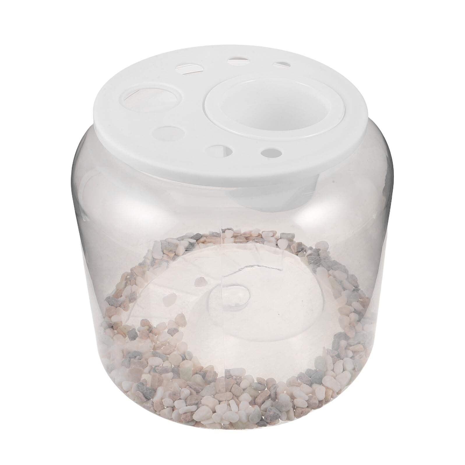 Przezroczysty Terrarium dla Małych Żółwi z Wbudowaną Platformą Do Wygrzewania Plastikowy Zbiornik z Pokrywą i Żwirem Startowy Do Hodowli Gadów Bezpieczne i Trwałe Środowisko dla