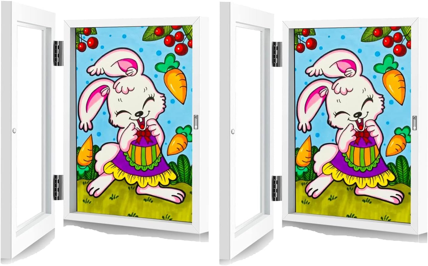 2Pack Kids Art Frames,A4 Kids Front Opening Artwork Frames,Artwork Display Storage Kids Artwork Display Frame Picture Frame For Children Drawing Crafting Schoolwork Art Projects (White)