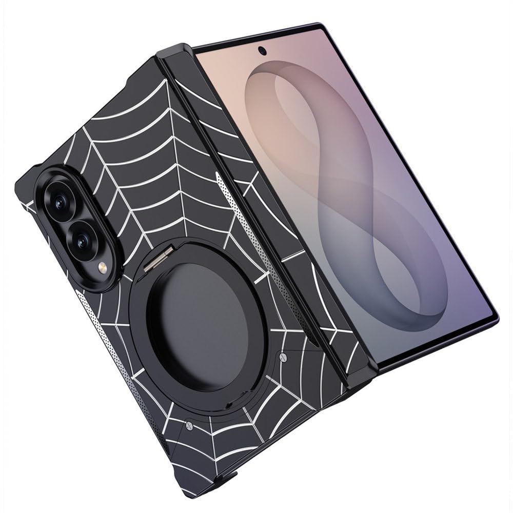 Custodia per telefono con supporto magnetico senza cornice in metallo per Samsung Galaxy Z Fold 8 Ultra, custodia protettiva antiurto, rossa, per Samsung Galaxy Z Fold 8 Ultra