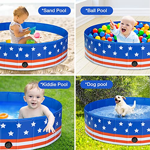 Leopinky Dog Pool Pvc Hard Plastic Pet Swimming Pools Foldable Kiddie Pool Portable Wading Pool Kids Pools For Backyard Plastic Kiddie Pool For Large Dogs, Puppy, Doggie (63'' X 12''L) #TOP6