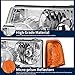 AUTOSAVER88 Headlight Assembly Compatible with 2001-2011 Ford Ranger Chrome Housing Large Amber Corner Lights Headlamp