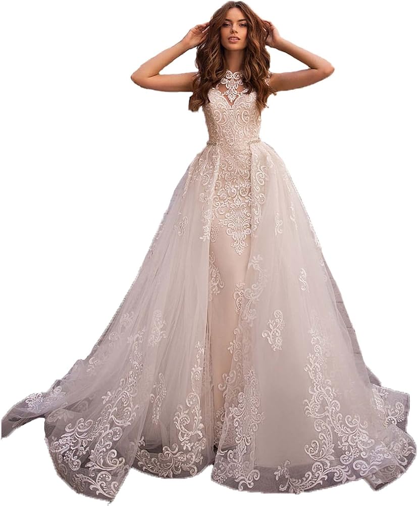 mermaid wedding dress for beach wedding HARBINGG Dresses Lace Sleeveless Wedding Dress, white, 2 Fashion Tao Nightclub Dress Code Launch'Feb'2026 Size:XLarg13/14