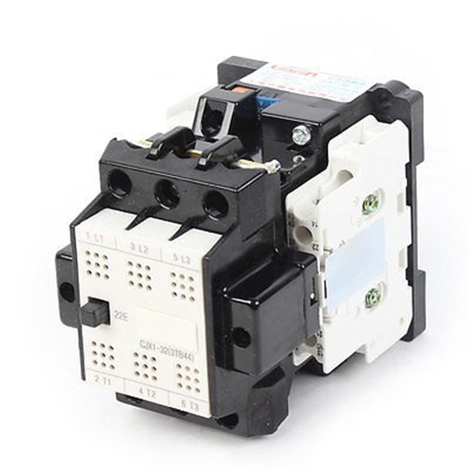 Contactor de CA CJX1-32/22 trifásico de 220V, interruptor con 2 NO + 2 NC en riel DIN 4